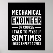 Funny Mechanical Engineer Gift Poster (Voorkant)
