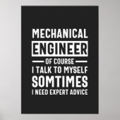 Funny Mechanical Engineer Gift Poster (Voorkant)