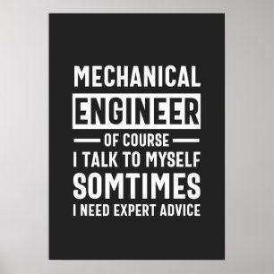 Funny Mechanical Engineer Gift Poster