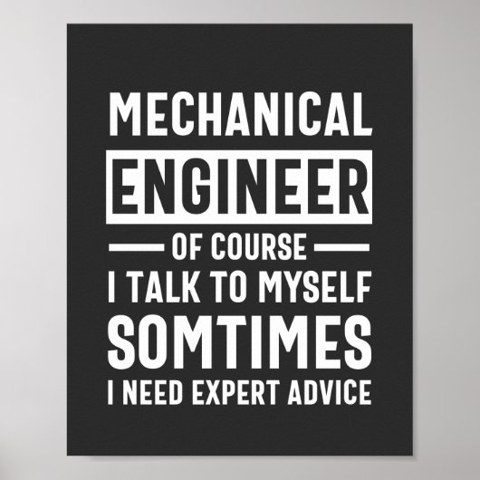 Funny Mechanical Engineer Gift Poster (Voorkant)