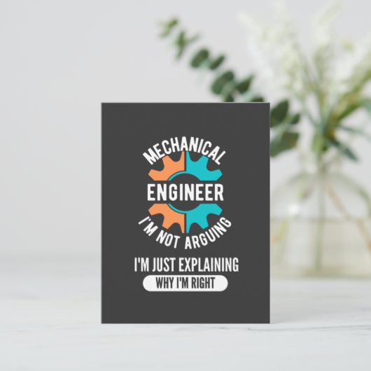 Funny Mechanical Engineer, Mechanical Engineering Briefkaart (Staand voorkant)