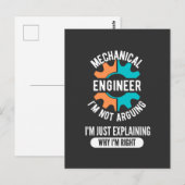Funny Mechanical Engineer, Mechanical Engineering Briefkaart (Voorkant / Achterkant)