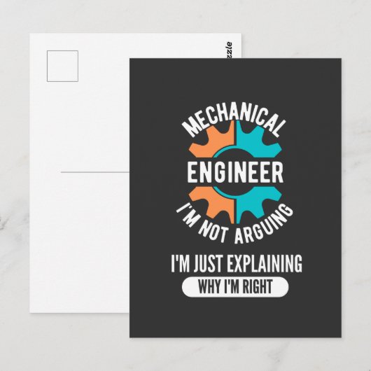 Funny Mechanical Engineer, Mechanical Engineering Briefkaart (Voorkant / Achterkant)