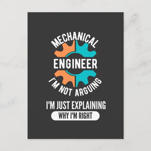 Funny Mechanical Engineer, Mechanical Engineering Briefkaart (Voorkant)