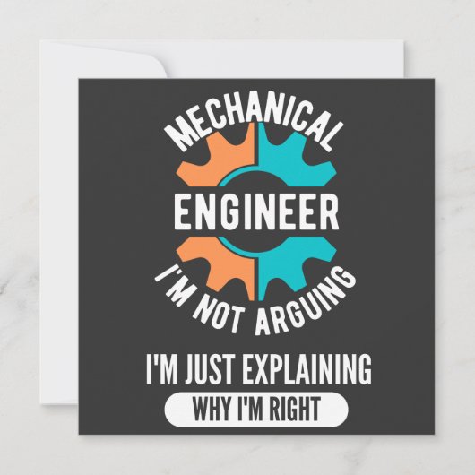 Funny Mechanical Engineer, Mechanical Engineering Kaart (Voorkant)
