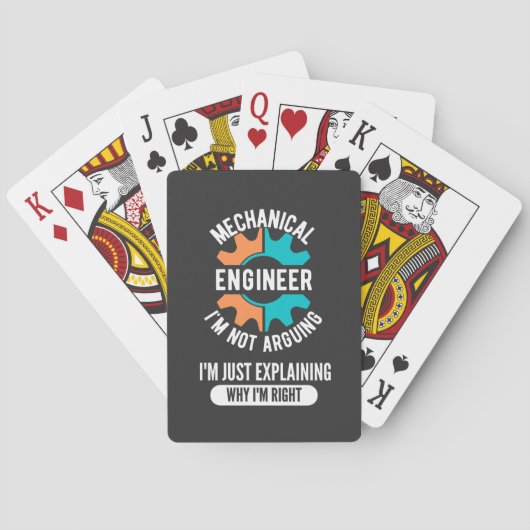 Funny Mechanical Engineer, Mechanical Engineering Pokerkaarten (Achterkant)