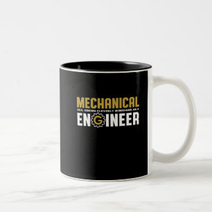 Funny Mechanical Engineering Geek Engineer Student Tweekleurige Koffiemok