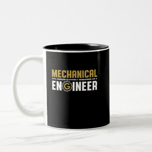 Funny Mechanical Engineering Geek Engineer Student Tweekleurige Koffiemok (Links)