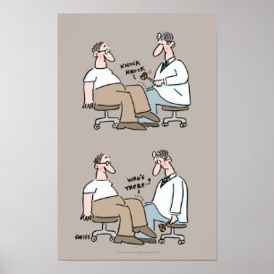 Funny Medical Kantoor Doctor controleert reflexen Poster
