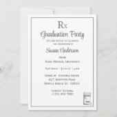 Funny Medical Rx Pill Bottle Graduation Party Kaart (Voorkant)