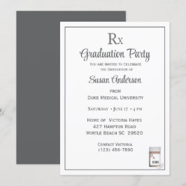 Funny Medical Rx Pill Bottle Graduation Party Kaart