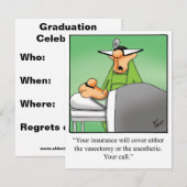 Funny Medical School Afstuderen Uitnodiging (Voorkant / Achterkant)