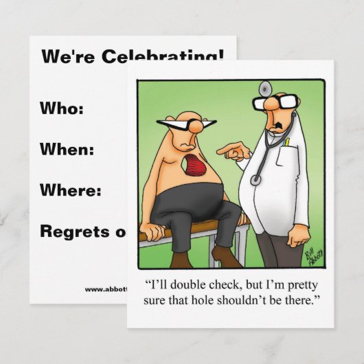 Funny Medical School Graduation Invitations Kaart (Voorkant / Achterkant)