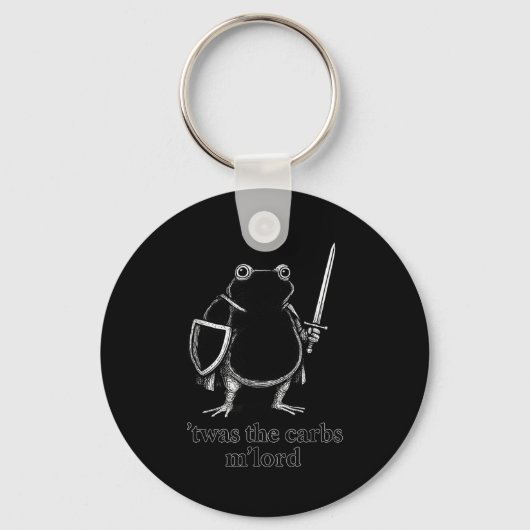 Funny Medieval Frog Meme Carbs Knight M'lord Quote Sleutelhanger (Voorkant)