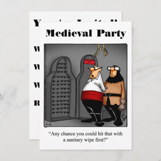 Funny Medieval Party-uitnodigingen Kaart (Voorkant / Achterkant)