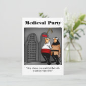 Funny Medieval Party-uitnodigingen Kaart (Staand voorkant)