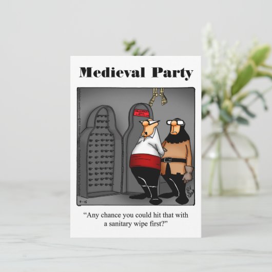 Funny Medieval Party-uitnodigingen Kaart (Staand voorkant)