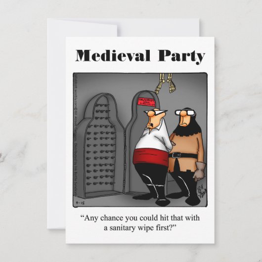 Funny Medieval Party-uitnodigingen Kaart (Voorkant)