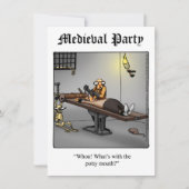 Funny Medieval Party-uitnodigingen Kaart (Voorkant)