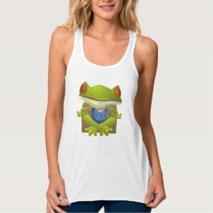 Funny Meditating Frog Cartoon Tanktop