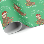 Funny Meditating Sloth met kerstlampjes Cadeaupapier (Rol Hoek)