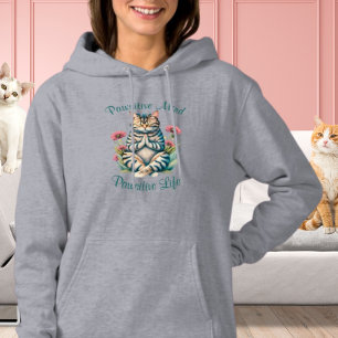 Funny Meditation Cat Inspirerend Positieve Quote Hoodie