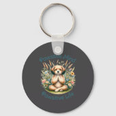 Funny Meditation Dog Insrational Sitive Quote  Sleutelhanger (Voorkant)