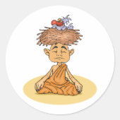 Funny Meditation Ronde Sticker (Voorkant)