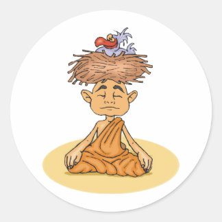 Funny Meditation Ronde Sticker