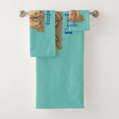 Funny meerkat cartoon illustratie bad handdoek (Insitu)