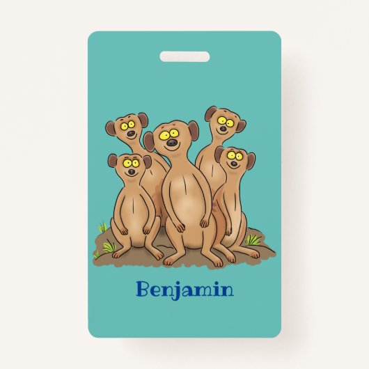 Funny meerkat cartoon illustratie badge (Voorkant)