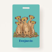 Funny meerkat cartoon illustratie badge (Achterkant)