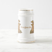 Funny meerkat cartoon illustratie bierpul (Center)