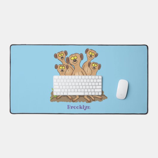 Funny meerkat cartoon illustratie bureaumat (Keyboard & Muis)