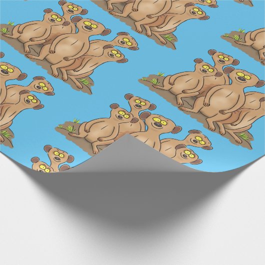 Funny meerkat cartoon illustratie cadeaupapier (Hoek)