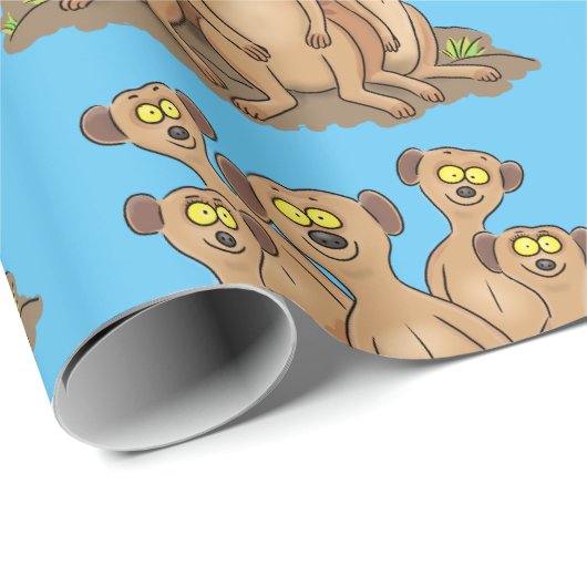 Funny meerkat cartoon illustratie cadeaupapier (Rol Hoek)