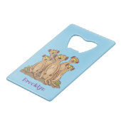 Funny meerkat cartoon illustratie creditkaart flessenopener (Voorkant Gekanteld)