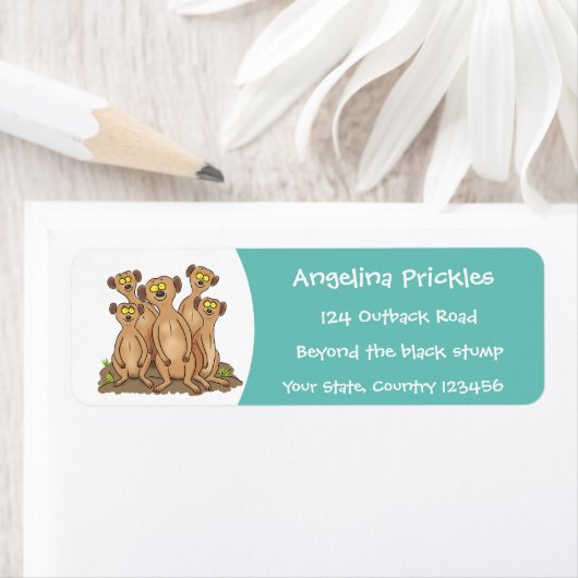 Funny meerkat cartoon illustratie etiket (Insitu)