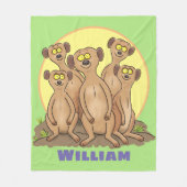 Funny meerkat cartoon illustratie fleece deken (Voorkant)