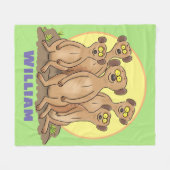 Funny meerkat cartoon illustratie fleece deken (Voorkant (Horizontaal))