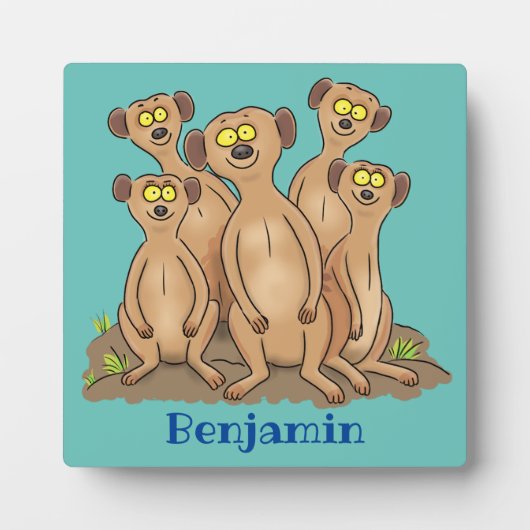 Funny meerkat cartoon illustratie fotoplaat (Voorkant)