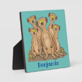 Funny meerkat cartoon illustratie fotoplaat (Voorkant)