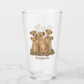 Funny meerkat cartoon illustratie glas (Achterkant)