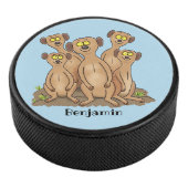 Funny meerkat cartoon illustratie hockey puck (3/4)