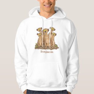 Funny meerkat cartoon illustratie hoodie