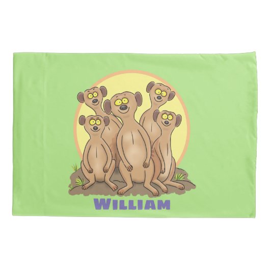 Funny meerkat cartoon illustratie kussensloop (Achterkant)