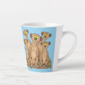Funny meerkat cartoon illustratie latte mok (Rechts)