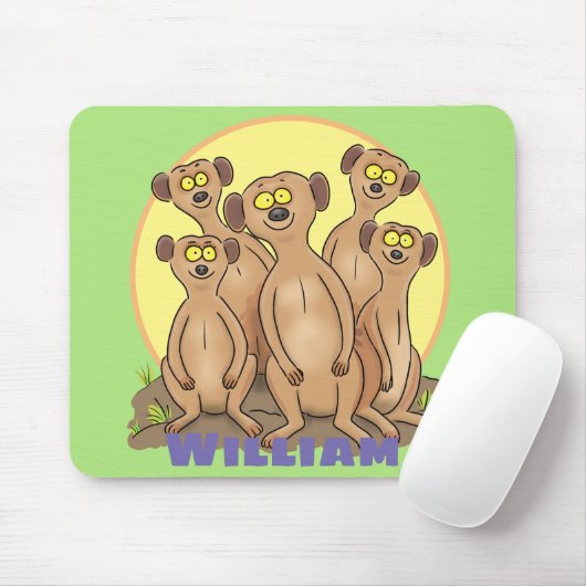 Funny meerkat cartoon illustratie muismat (Met muis)