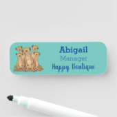 Funny meerkat cartoon illustratie naamplaatje (In situ)