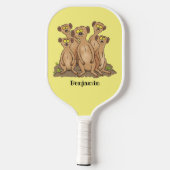 Funny meerkat cartoon illustratie pickleball paddle (Achterkant)